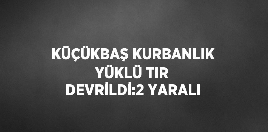 KÜÇÜKBAŞ KURBANLIK YÜKLÜ TIR DEVRİLDİ:2 YARALI