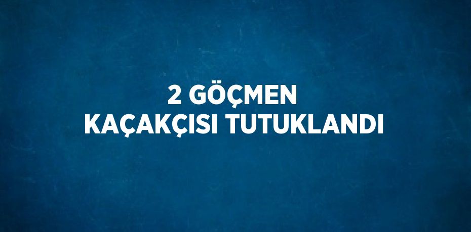 2 GÖÇMEN KAÇAKÇISI TUTUKLANDI