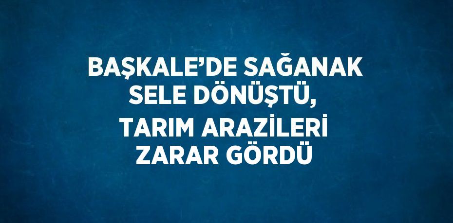 BAŞKALE’DE SAĞANAK SELE DÖNÜŞTÜ, TARIM ARAZİLERİ ZARAR GÖRDÜ