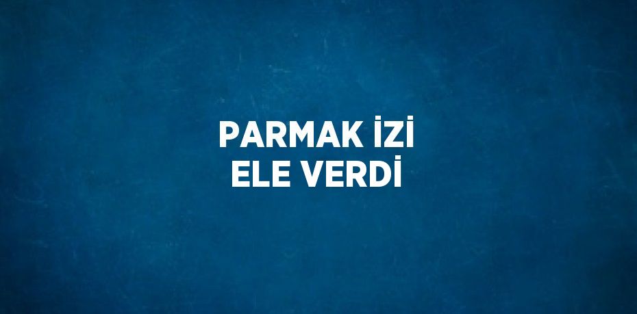 PARMAK İZİ ELE VERDİ