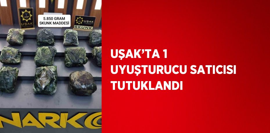 UŞAK’TA 1 UYUŞTURUCU SATICISI TUTUKLANDI