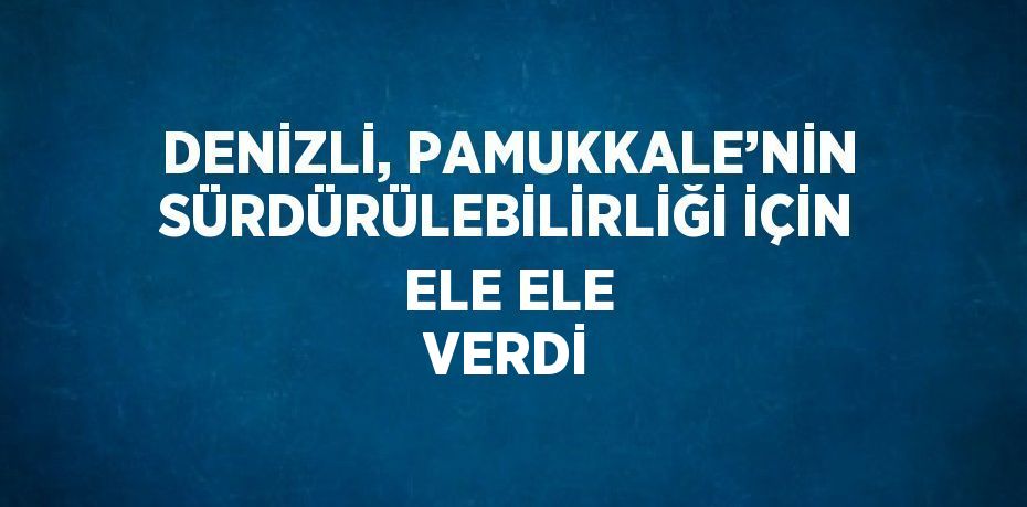 DENİZLİ, PAMUKKALE’NİN SÜRDÜRÜLEBİLİRLİĞİ İÇİN ELE ELE VERDİ