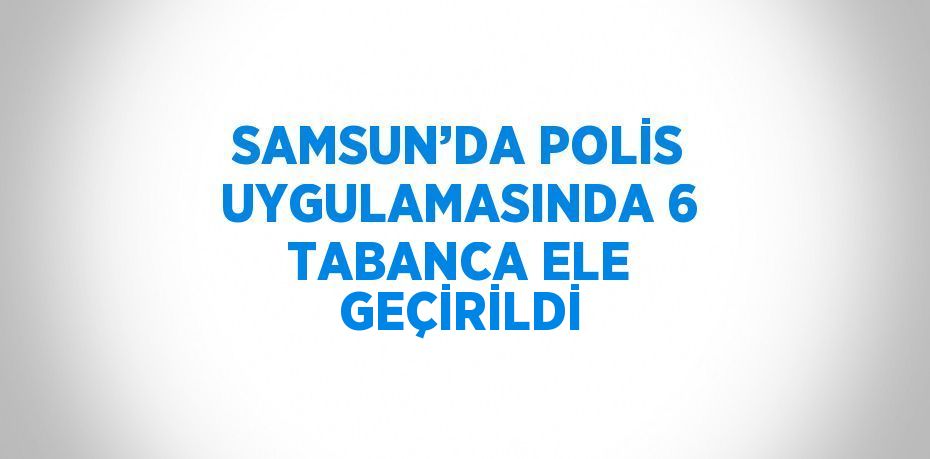 SAMSUN’DA POLİS UYGULAMASINDA 6 TABANCA ELE GEÇİRİLDİ