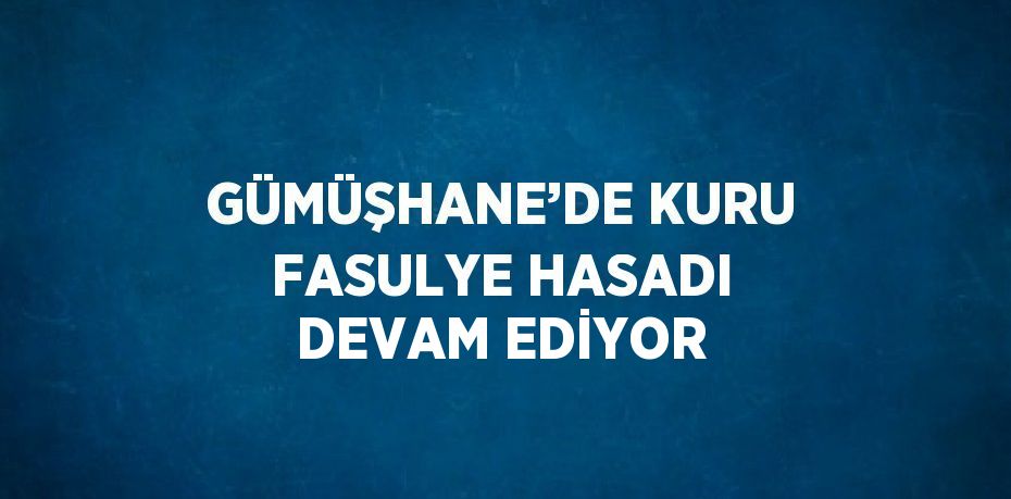 GÜMÜŞHANE’DE KURU FASULYE HASADI DEVAM EDİYOR