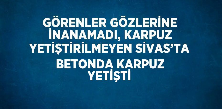 GÖRENLER GÖZLERİNE İNANAMADI, KARPUZ YETİŞTİRİLMEYEN SİVAS’TA BETONDA KARPUZ YETİŞTİ