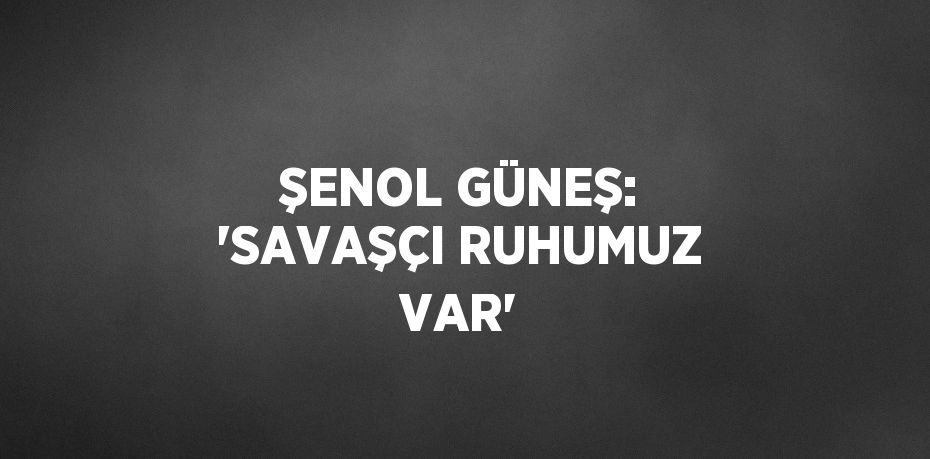 ŞENOL GÜNEŞ: 'SAVAŞÇI RUHUMUZ VAR'