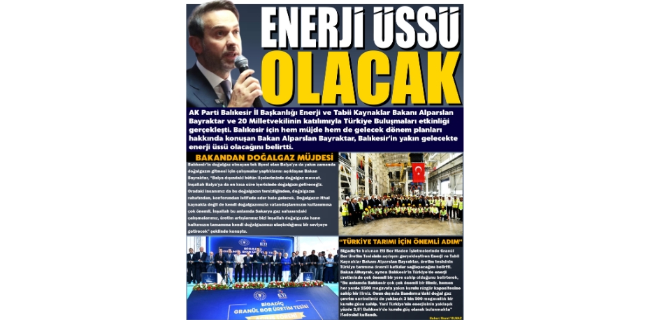 ENERJİ ÜSSÜ OLACAK