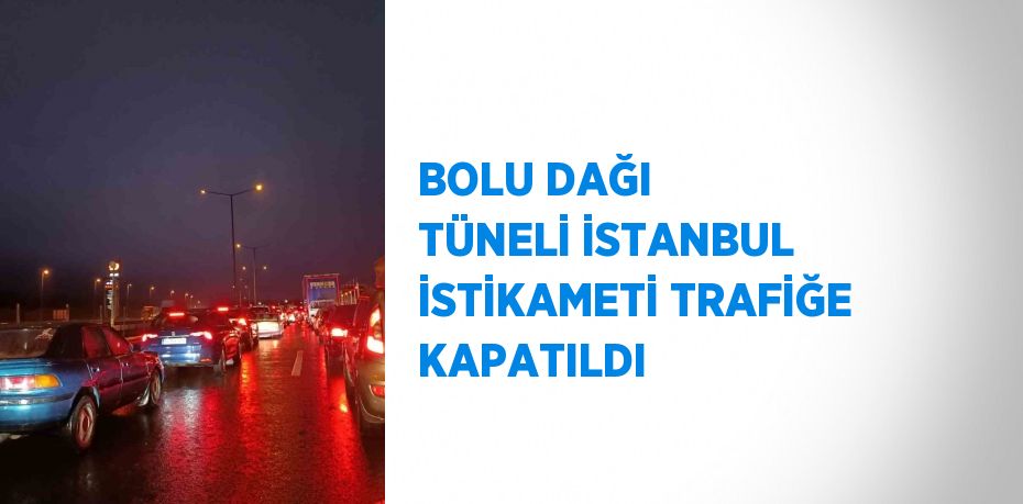 BOLU DAĞI TÜNELİ İSTANBUL İSTİKAMETİ TRAFİĞE KAPATILDI