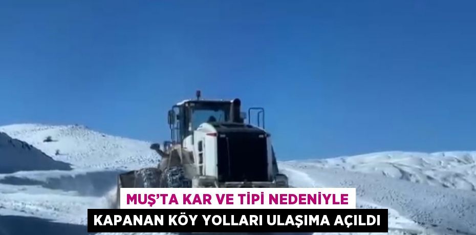 MUŞ’TA KAR VE TİPİ NEDENİYLE KAPANAN KÖY YOLLARI ULAŞIMA AÇILDI