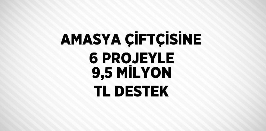 AMASYA ÇİFTÇİSİNE 6 PROJEYLE 9,5 MİLYON TL DESTEK