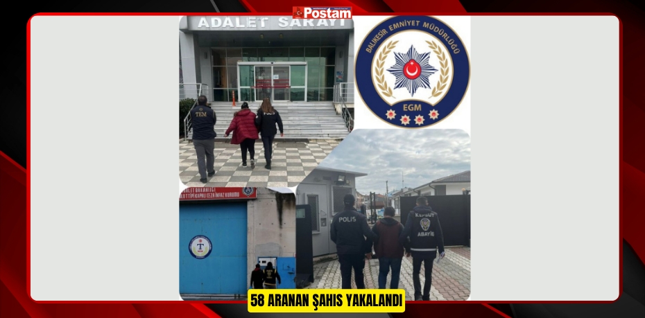 58 ARANAN ŞAHIS YAKALANDI