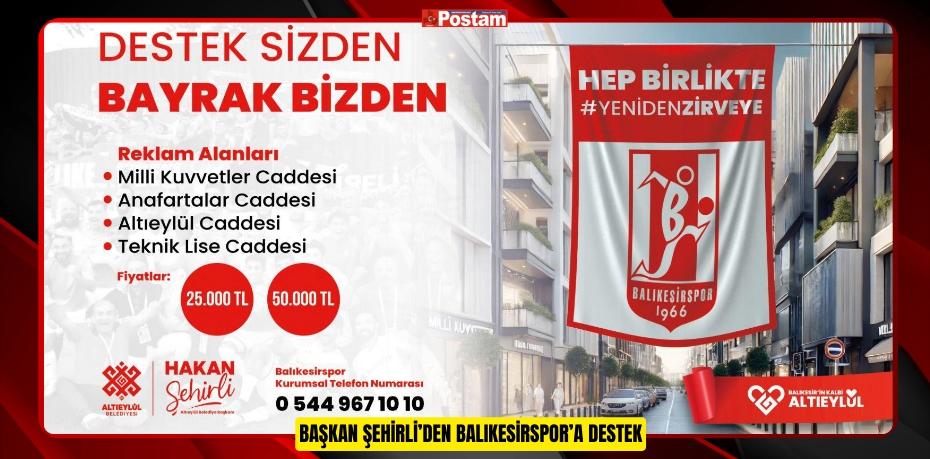 Başkan Şehirli’den Balıkesirspor’a Destek