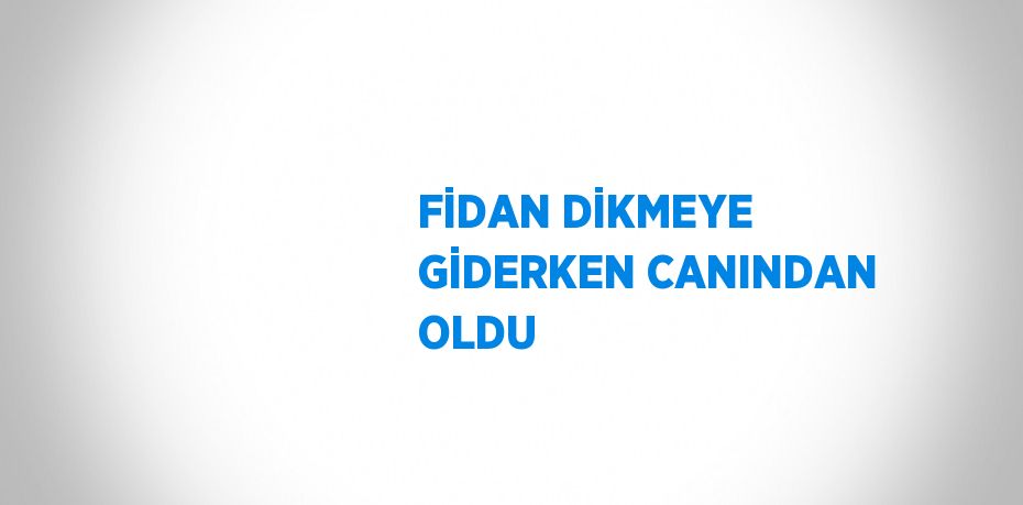 FİDAN DİKMEYE GİDERKEN CANINDAN OLDU