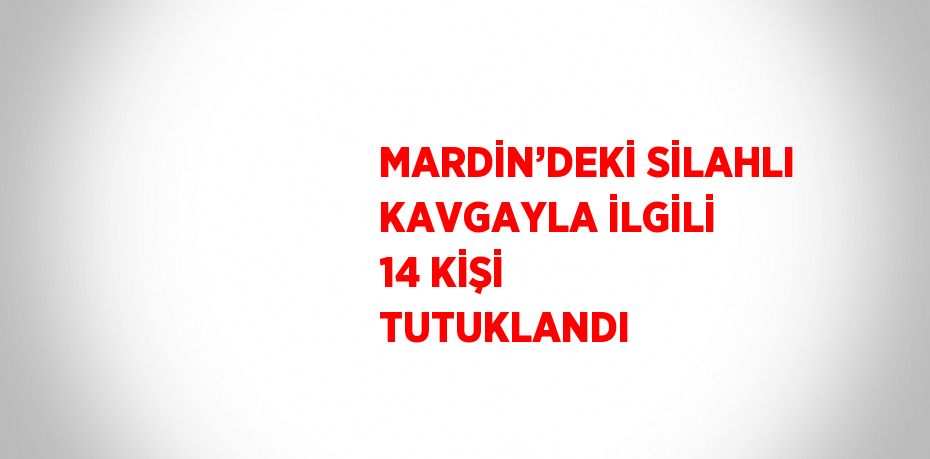 MARDİN’DEKİ SİLAHLI KAVGAYLA İLGİLİ 14 KİŞİ TUTUKLANDI