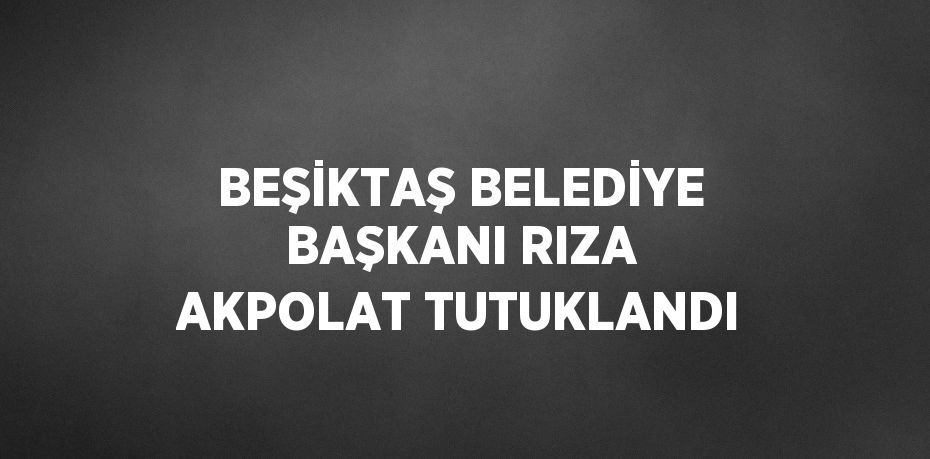 BEŞİKTAŞ BELEDİYE BAŞKANI RIZA AKPOLAT TUTUKLANDI