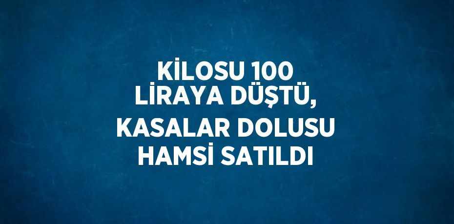 KİLOSU 100 LİRAYA DÜŞTÜ, KASALAR DOLUSU HAMSİ SATILDI