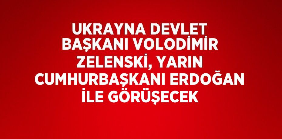 UKRAYNA DEVLET BAŞKANI VOLODİMİR ZELENSKİ, YARIN CUMHURBAŞKANI ERDOĞAN İLE GÖRÜŞECEK