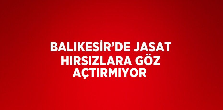 BALIKESİR’DE JASAT HIRSIZLARA GÖZ AÇTIRMIYOR