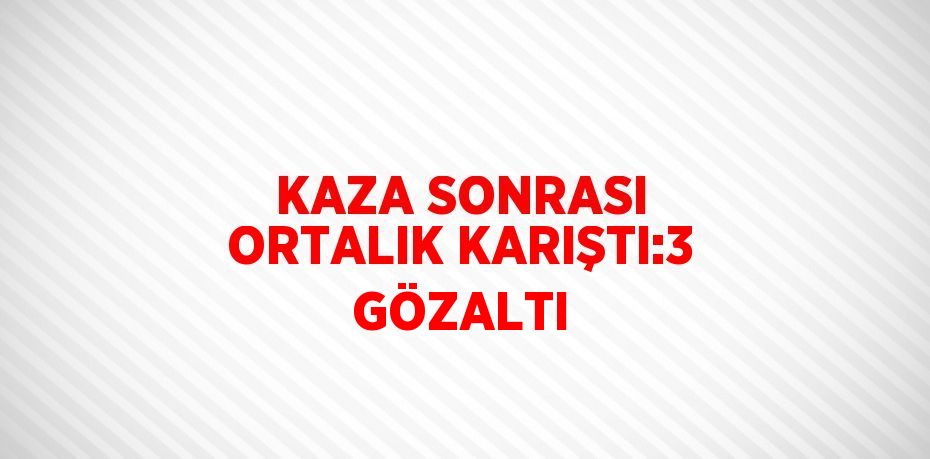 KAZA SONRASI ORTALIK KARIŞTI:3 GÖZALTI