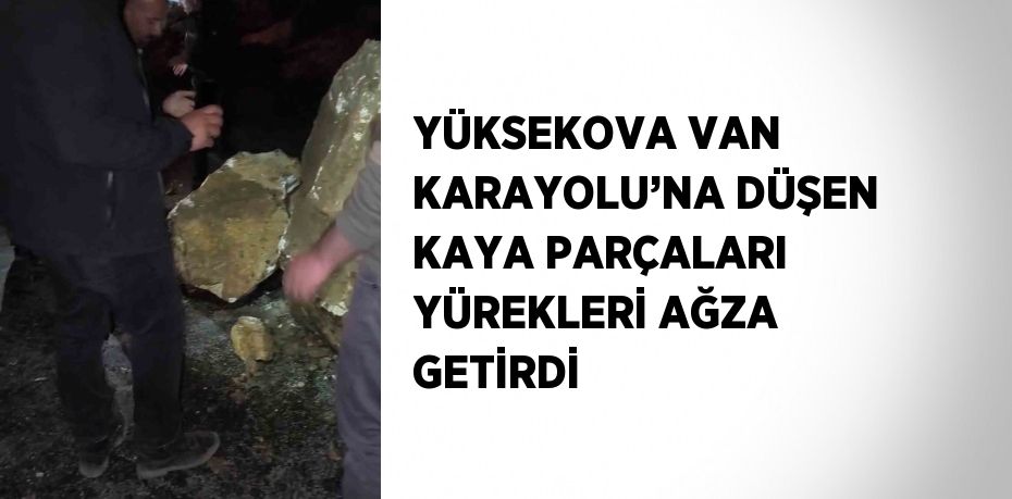 YÜKSEKOVA VAN KARAYOLU’NA DÜŞEN KAYA PARÇALARI YÜREKLERİ AĞZA GETİRDİ