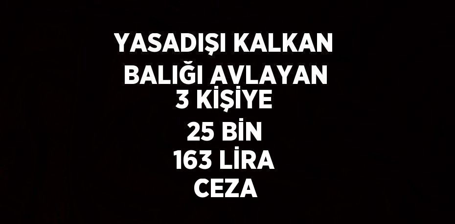 YASADIŞI KALKAN BALIĞI AVLAYAN 3 KİŞİYE 25 BİN 163 LİRA CEZA