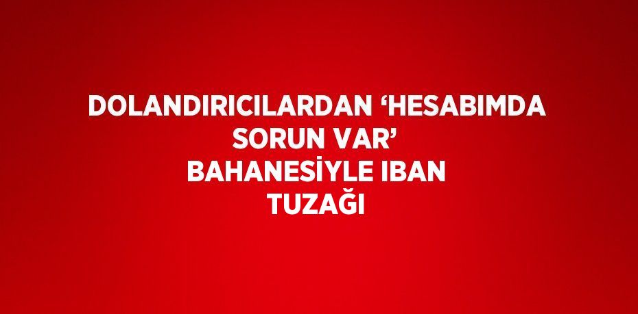 DOLANDIRICILARDAN ‘HESABIMDA SORUN VAR’ BAHANESİYLE IBAN TUZAĞI