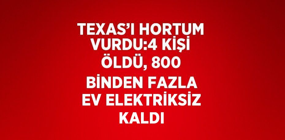 TEXAS’I HORTUM VURDU:4 KİŞİ ÖLDÜ, 800 BİNDEN FAZLA EV ELEKTRİKSİZ KALDI