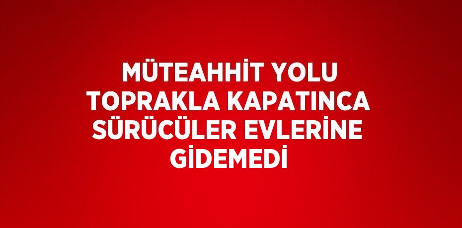 MÜTEAHHİT YOLU TOPRAKLA KAPATINCA SÜRÜCÜLER EVLERİNE GİDEMEDİ