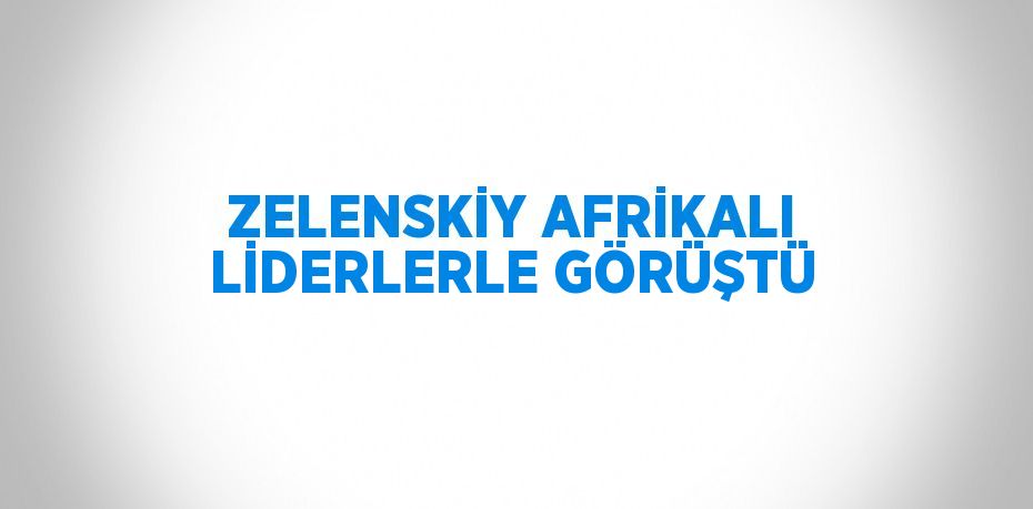 ZELENSKİY AFRİKALI LİDERLERLE GÖRÜŞTÜ