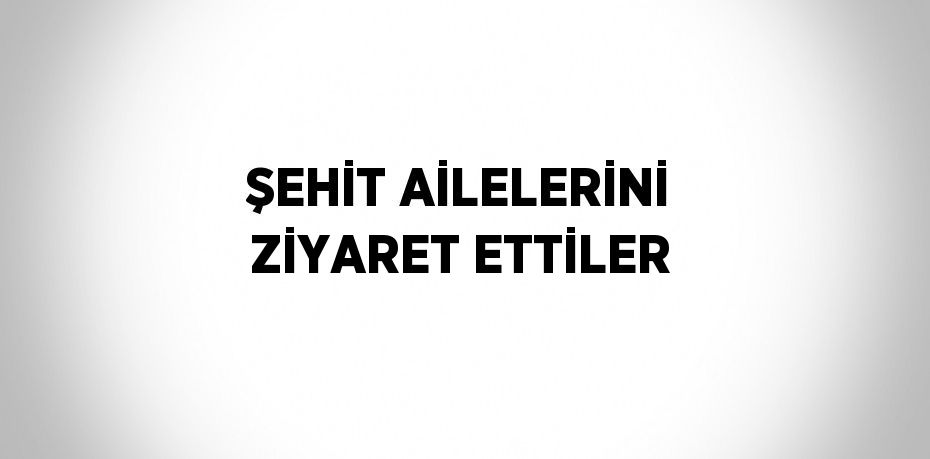 ŞEHİT AİLELERİNİ ZİYARET ETTİLER