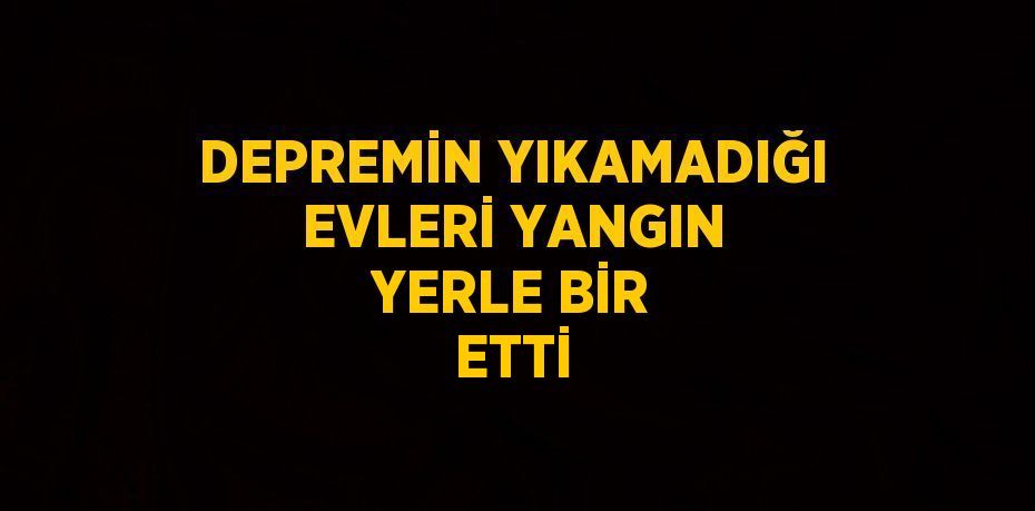 DEPREMİN YIKAMADIĞI EVLERİ YANGIN YERLE BİR ETTİ