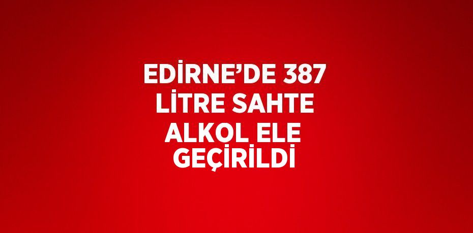 EDİRNE’DE 387 LİTRE SAHTE ALKOL ELE GEÇİRİLDİ