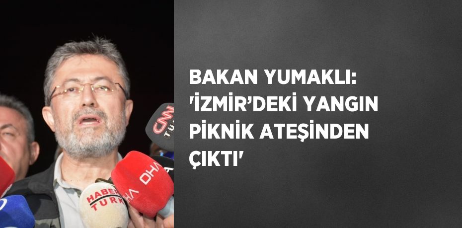 BAKAN YUMAKLI: 'İZMİR’DEKİ YANGIN PİKNİK ATEŞİNDEN ÇIKTI'