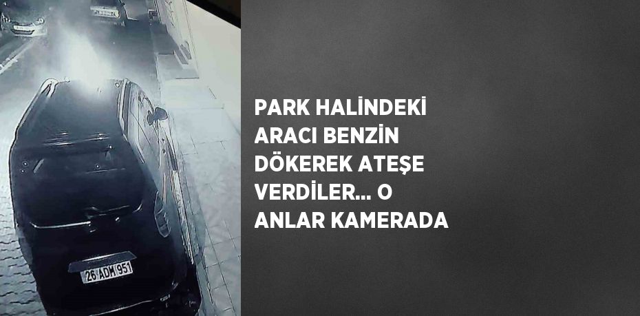 PARK HALİNDEKİ ARACI BENZİN DÖKEREK ATEŞE VERDİLER... O ANLAR KAMERADA