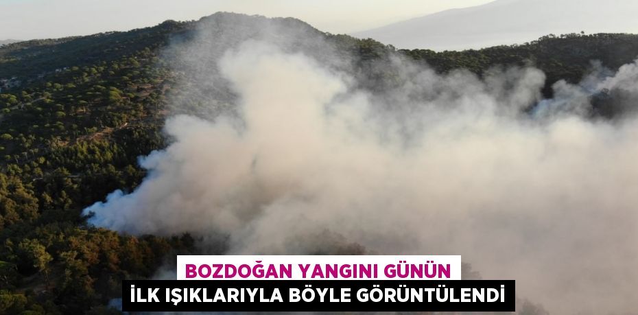 BOZDOĞAN YANGINI GÜNÜN İLK IŞIKLARIYLA BÖYLE GÖRÜNTÜLENDİ