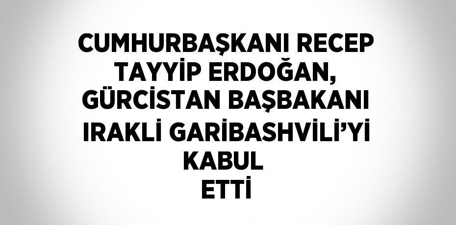 CUMHURBAŞKANI RECEP TAYYİP ERDOĞAN, GÜRCİSTAN BAŞBAKANI IRAKLİ GARİBASHVİLİ’Yİ KABUL  ETTİ