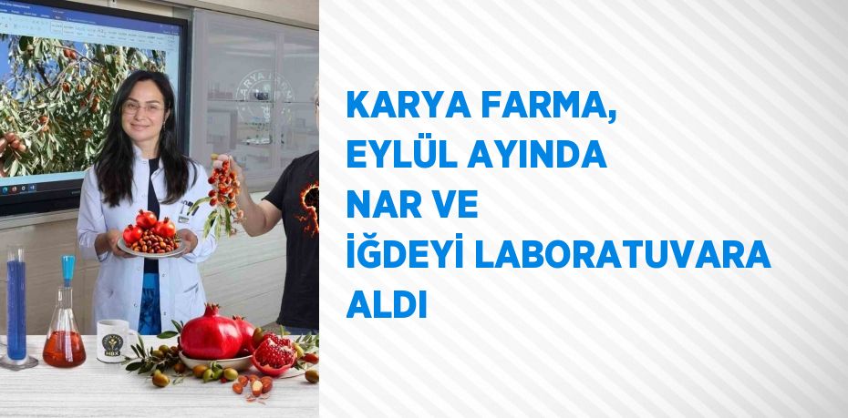 KARYA FARMA, EYLÜL AYINDA NAR VE İĞDEYİ LABORATUVARA ALDI