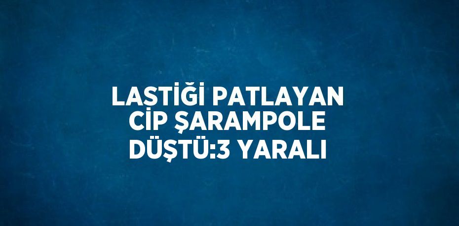 LASTİĞİ PATLAYAN CİP ŞARAMPOLE DÜŞTÜ:3 YARALI