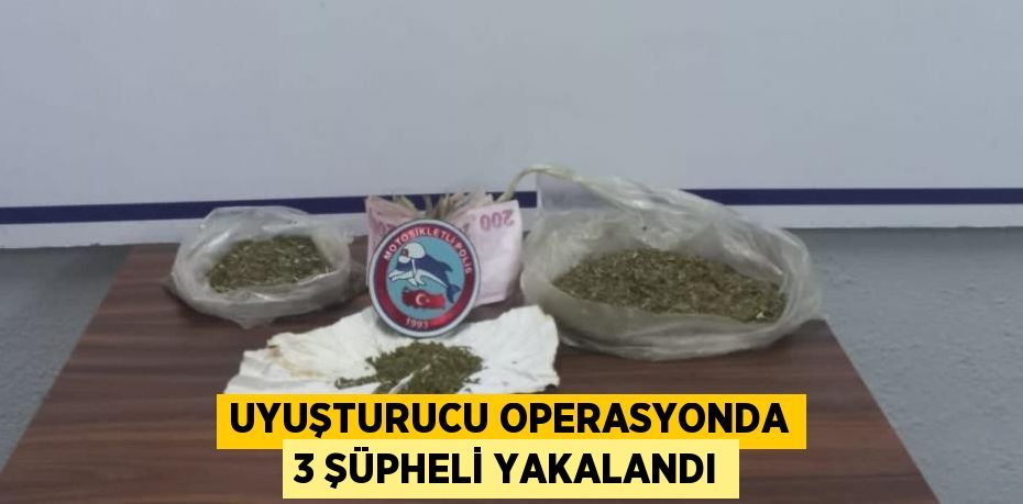 Uyuşturucu operasyonda 3 şüpheli yakalandı