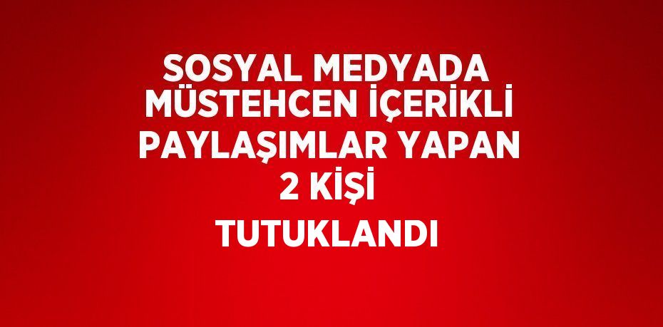 SOSYAL MEDYADA MÜSTEHCEN İÇERİKLİ PAYLAŞIMLAR YAPAN 2 KİŞİ TUTUKLANDI