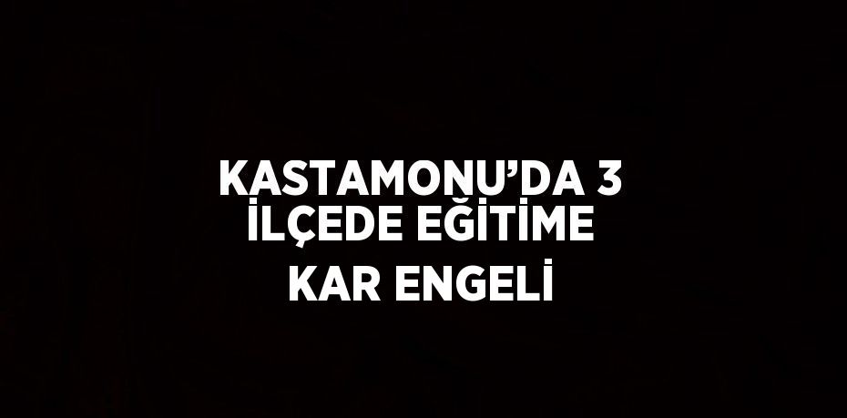 KASTAMONU’DA 3 İLÇEDE EĞİTİME KAR ENGELİ