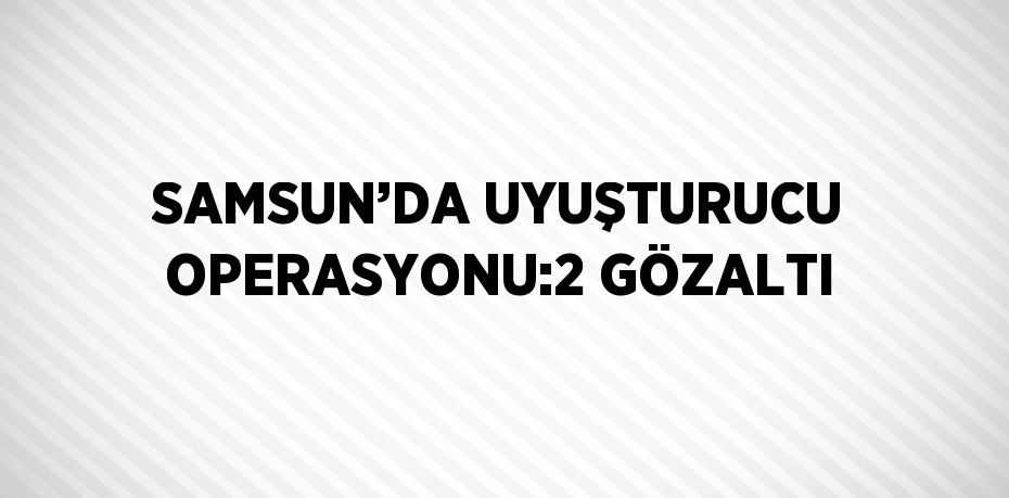 SAMSUN’DA UYUŞTURUCU OPERASYONU:2 GÖZALTI