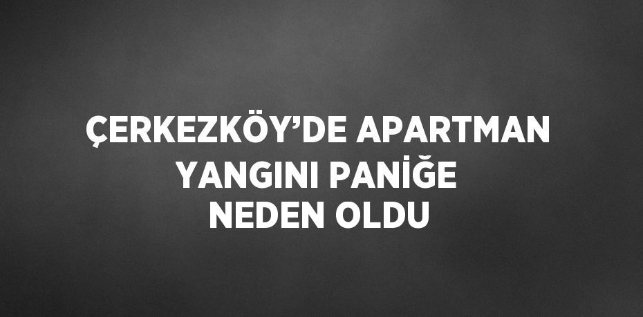 ÇERKEZKÖY’DE APARTMAN YANGINI PANİĞE NEDEN OLDU