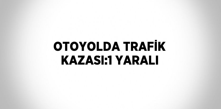 OTOYOLDA TRAFİK KAZASI:1 YARALI