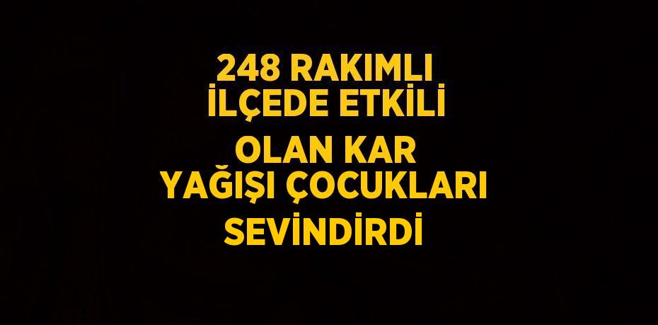 248 RAKIMLI İLÇEDE ETKİLİ OLAN KAR YAĞIŞI ÇOCUKLARI SEVİNDİRDİ