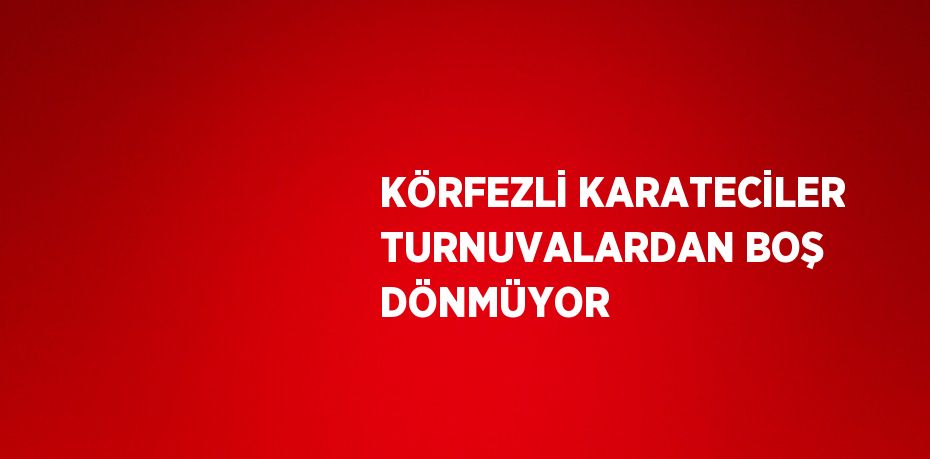 KÖRFEZLİ KARATECİLER TURNUVALARDAN BOŞ DÖNMÜYOR