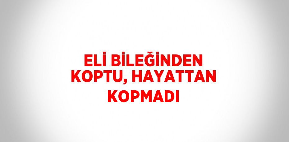 ELİ BİLEĞİNDEN KOPTU, HAYATTAN KOPMADI