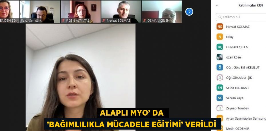 ALAPLI MYO’ DA ’BAĞIMLILIKLA MÜCADELE EĞİTİMİ’ VERİLDİ