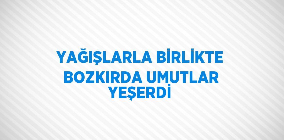 YAĞIŞLARLA BİRLİKTE BOZKIRDA UMUTLAR YEŞERDİ