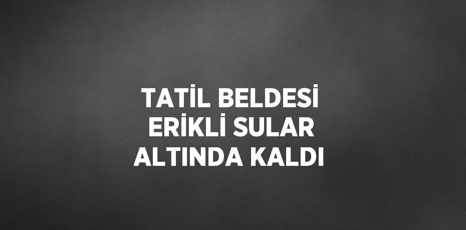 TATİL BELDESİ ERİKLİ SULAR ALTINDA KALDI